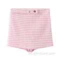 Frauen rosa prüft Garn gefärbt Shorts